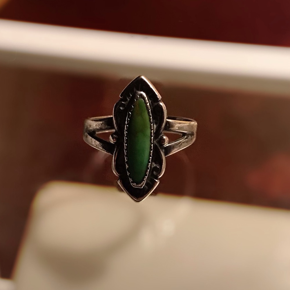Sterling ring turquoise green